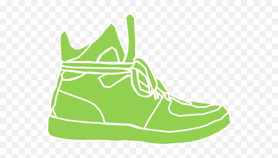 Green White Sneaker Clipart Png - Lace Up Emoji,Sneaker Clipart