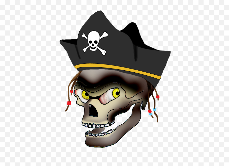 Pirate Captain Skull - Cartoon Evil Transparent Skull Emoji,Skulls Png