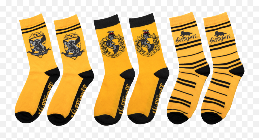 Set Of 3 Hufflepuff Socks Harry Potter Cinereplicas - Harry Potter Socks Hufflepuff Emoji,Hufflepuff Png