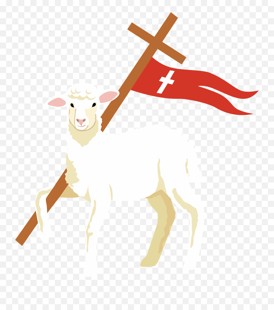 Easter Lamb And Jesusu0027s Cross Clipart Free Download - Animal Figure Emoji,Cross Clipart