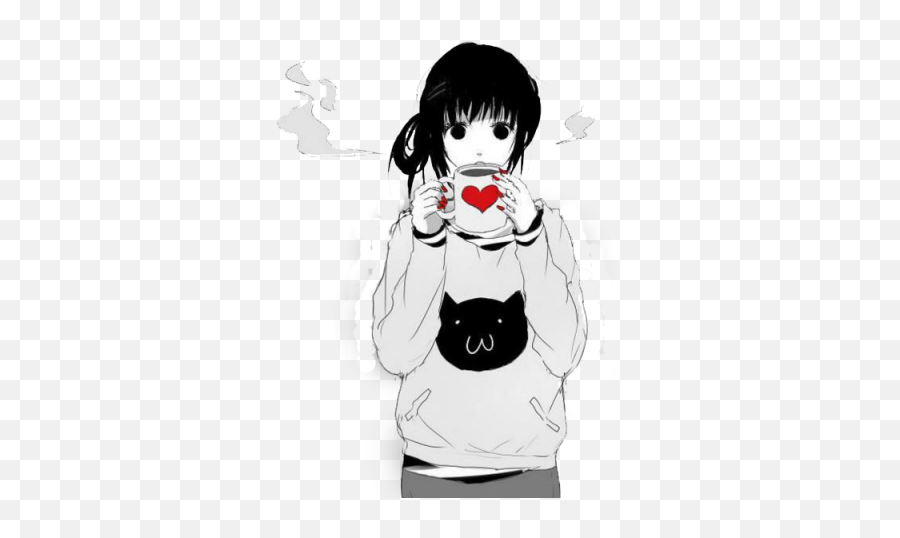 Download Anime Free Png Transparent Image And Clipart - Cool Girl Drinking Coffee Emoji,Anime Transparent Background