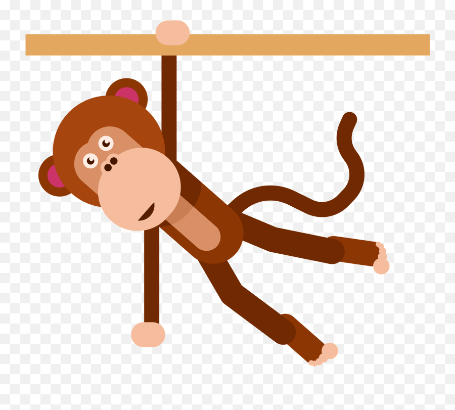 Monkey Animal Clipart - Scimmia Appesa A Un Ramo Disegno Hanging On Clipart Emoji,Pet Cliparts