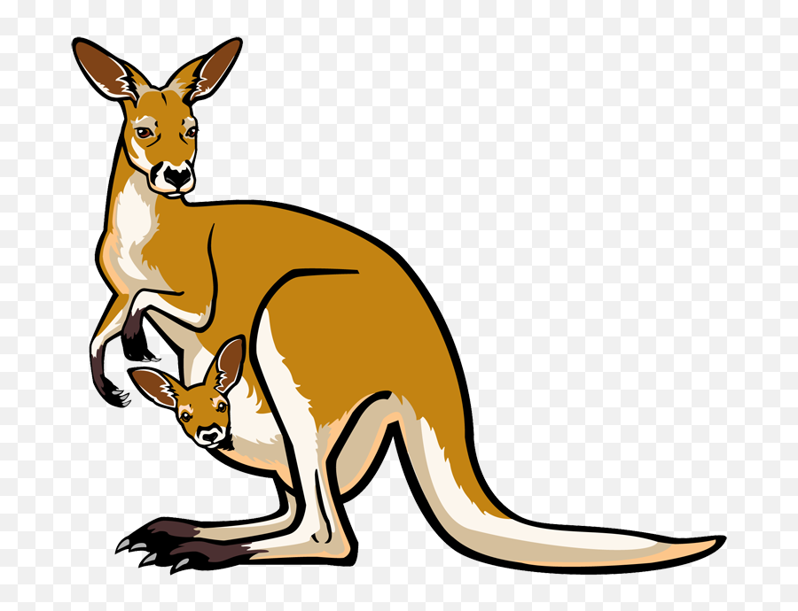 Kangaroo And Joey Clipart - Free Clip Art Kangaroo Emoji,Kangaroo Clipart