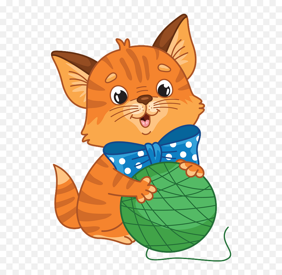 Kitten With Yarn Ball Clipart Emoji,Yarn Clipart