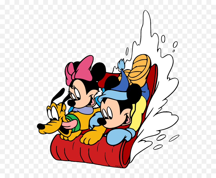 Disney Winter Season Clip Art Disney Clip Art Galore - Mickey Minnie Pluto Emoji,Sledding Clipart