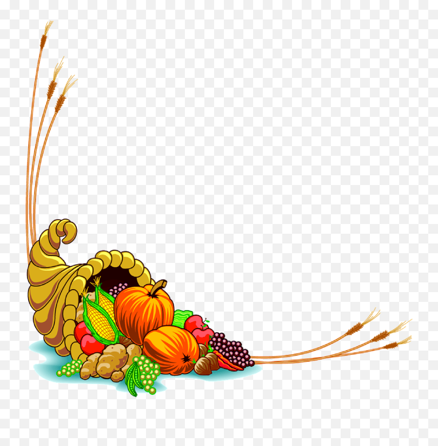 Cornucopia Harvest Thanksgiving - Transparent Thanksgiving Border Emoji,Cornucopia Png