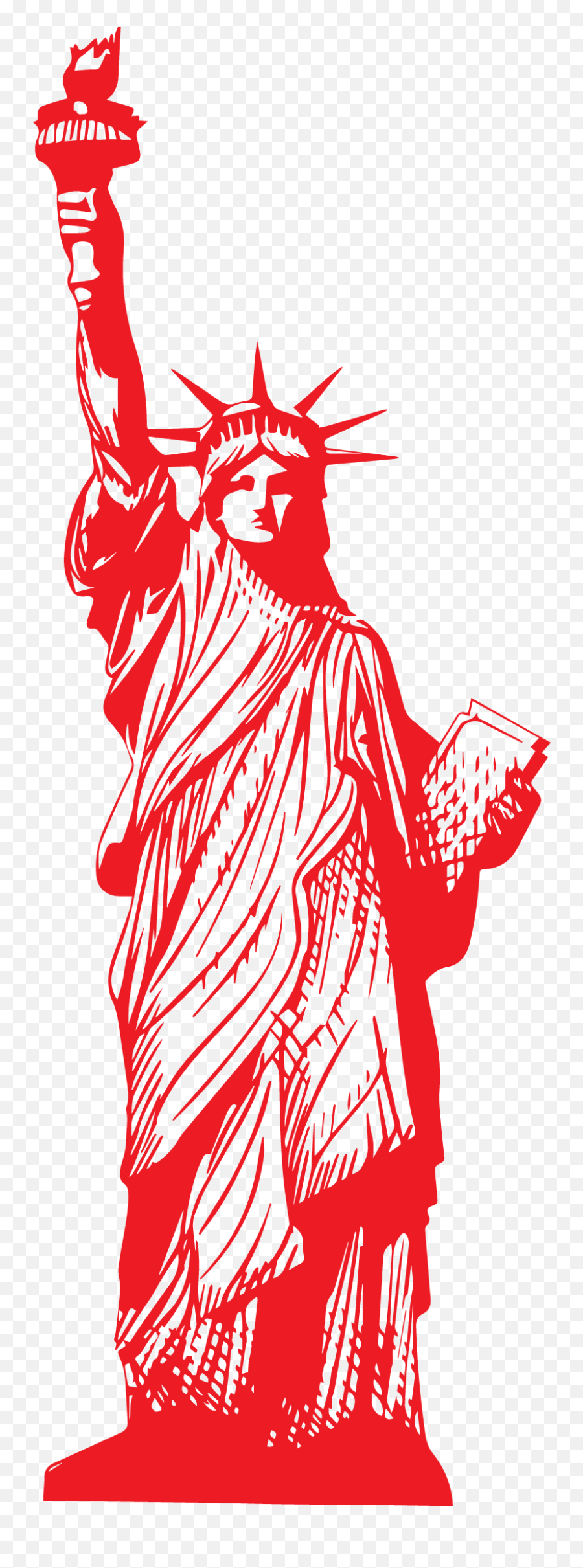 Statue Of Liberty Png Transparent Free Images - Red Statue Of Liberty Clipart Emoji,Statue Png