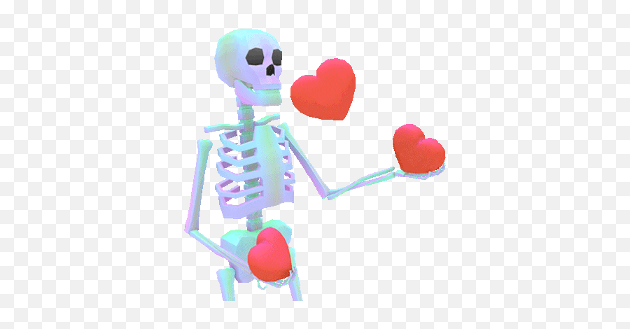 Skeleton Juggling Hearts - Transparent Skeleton Gif Love Emoji,Heart Gif Png
