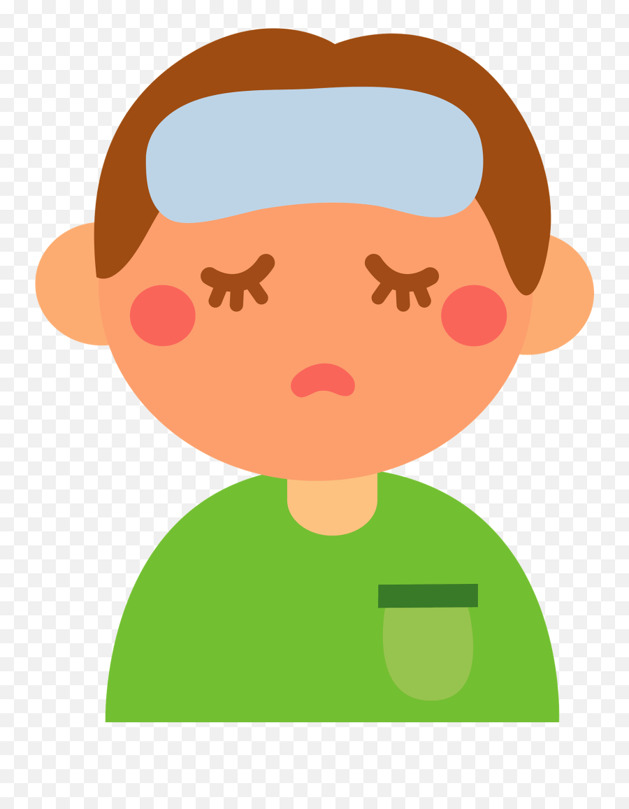 Boy With A Fever Clipart - Clipart Fever Emoji,Fever Clipart