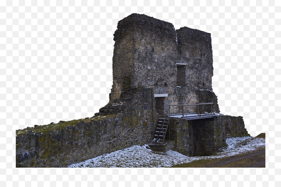Download Castle Ruin View Snow - Pustý Hrad Emoji,Castle Wall Png