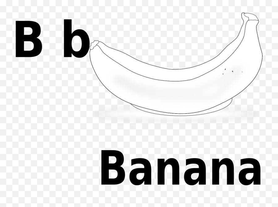 Banana Clip Art Black And White - B Is For Banana Clipart Black And White Emoji,B Clipart