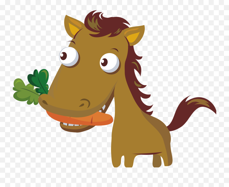 Carrot Clipart Horse - Farm Animals Flash Cards Full Size Horse Eating Clipart Emoji,Carrot Clipart