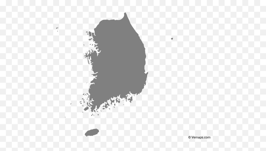 Vector Maps Of South Korea Free Vector Maps - South Korea Map Vector Png Emoji,Korean Flag Png