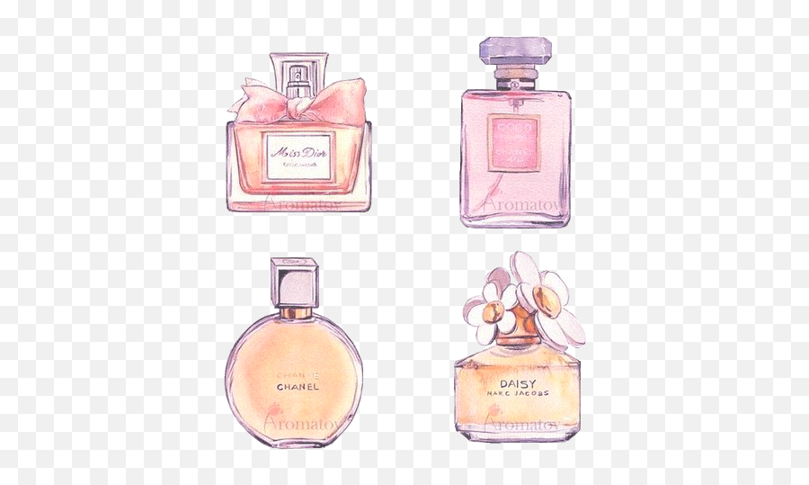 Download Mademoiselle No Flat Perfume Lay Coco Chanel Hq - Bottles Of Perfume Drawings Emoji,Coco Chanel Logo