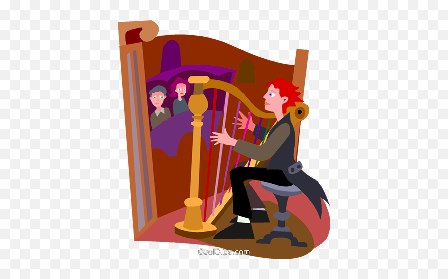 Harp Player Royalty Free Vector Clip Art Illustration Emoji,Harp Clipart