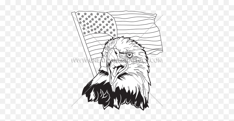 Eagle U0026 Flag Production Ready Artwork For T - Shirt Printing Emoji,American Flag Eagle Png