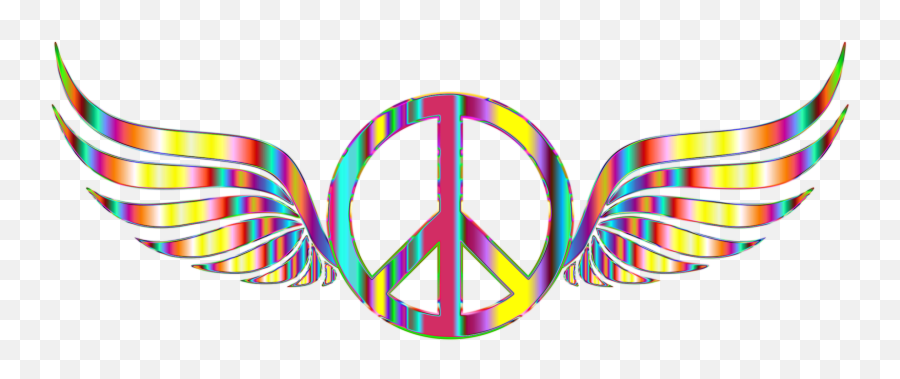 Peace Sign Symbol Wings Png - Colorful Peace Sign Finger Emoji,Peace Sign Png