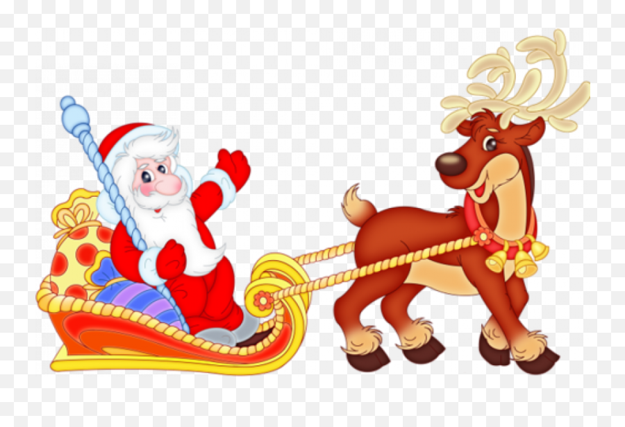 Santa Sleigh Clipart Png - Santa Claus Emoji,Santa Sleigh Clipart
