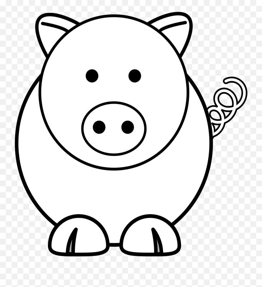 White Cartoon Pig Svg Clip Arts - Prase Emoji,Pig Clipart Black And White