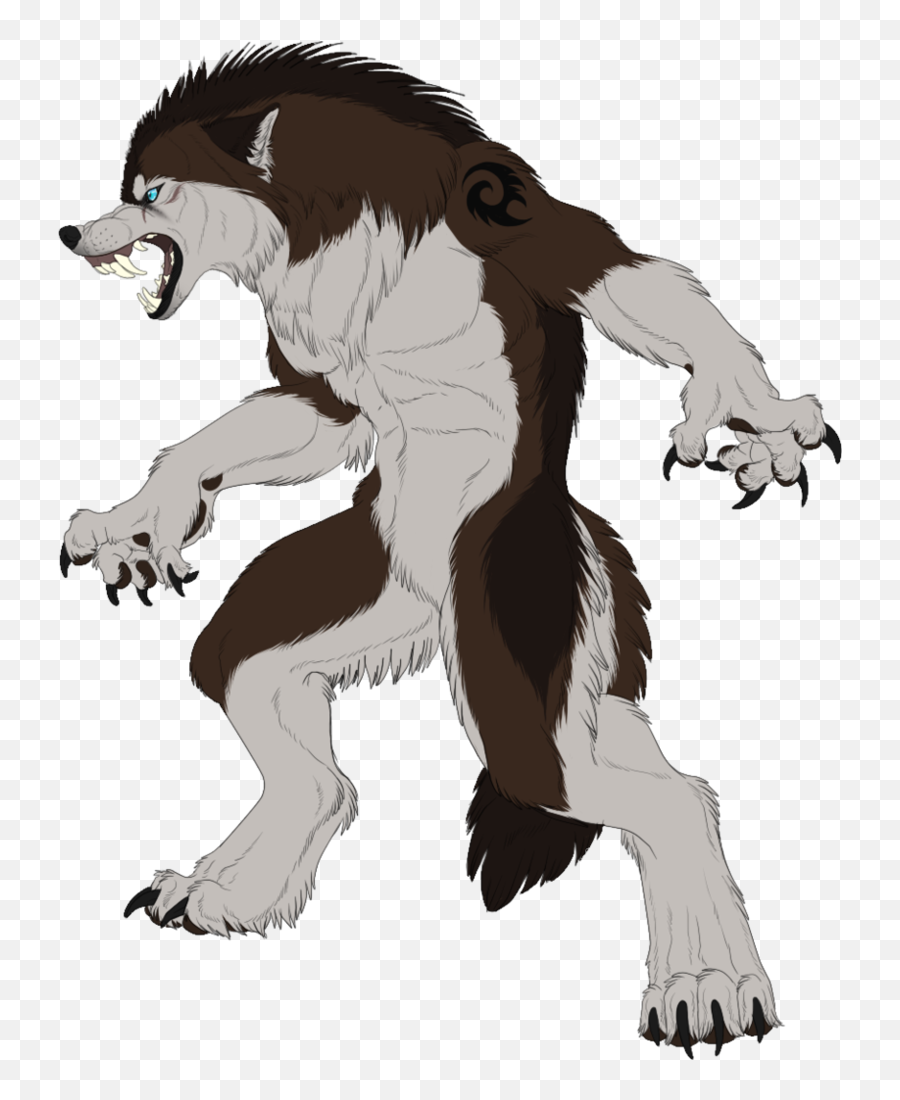 Download Drawn Wolfman Mixed Animal - Werewolf Png Image Werewolf Emoji,Werewolf Png