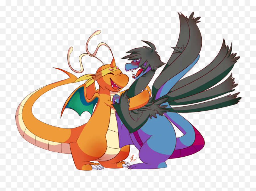 Cuddling Clipart Hug - Dragon Hugs Transparent Cartoon Mythical Creature Emoji,Hugging Clipart