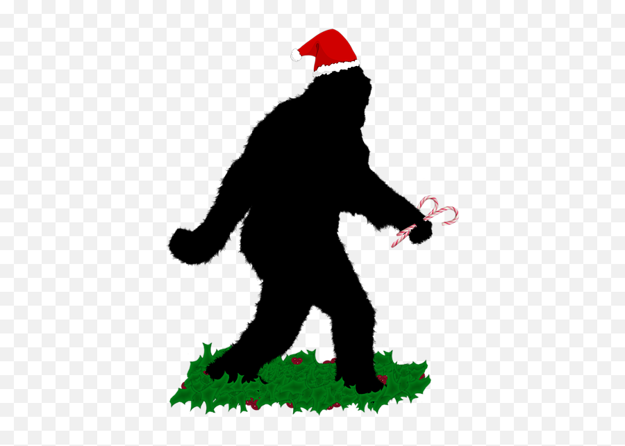 Christmas Sasquatch Clipart - Sasquatch Silhouette Emoji,Sasquatch Clipart