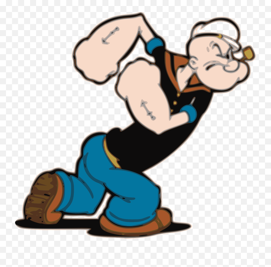 Transparent Muscles Cartoon Man - Popeye The Sailor Man Emoji,Muscles Clipart