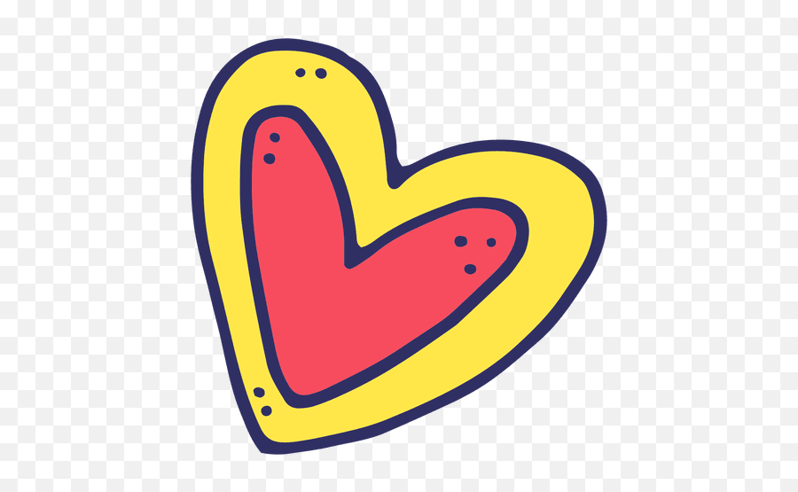 Heart Cartoon - Yellow Heart Cartoon Png Emoji,Cartoon Heart Png