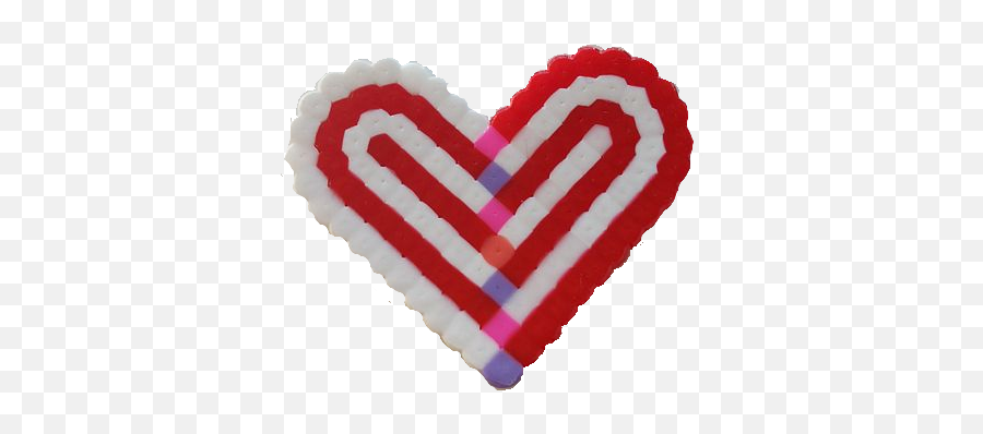 Perler Bead Heart Fused Side - Perler Bead Transparent Background Emoji,Heart Background Png
