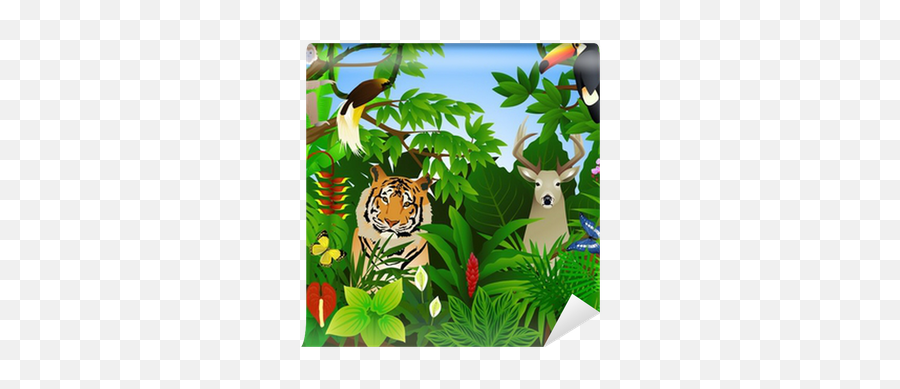 Wild Animal In The Tropical Jungle Wall Mural U2022 Pixers U2022 We Emoji,Jungle Animal Clipart