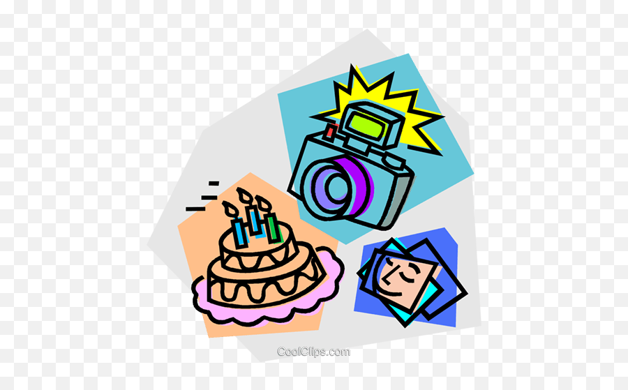 Camera Birthday Cake Pictures Royalty Free Vector Clip Art Emoji,Camera Flash Clipart