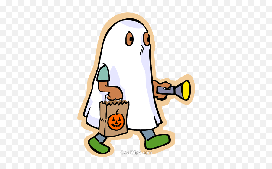 Little Boy In Ghost Costume Royalty - Halloween Date In School Emoji,Costume Clipart