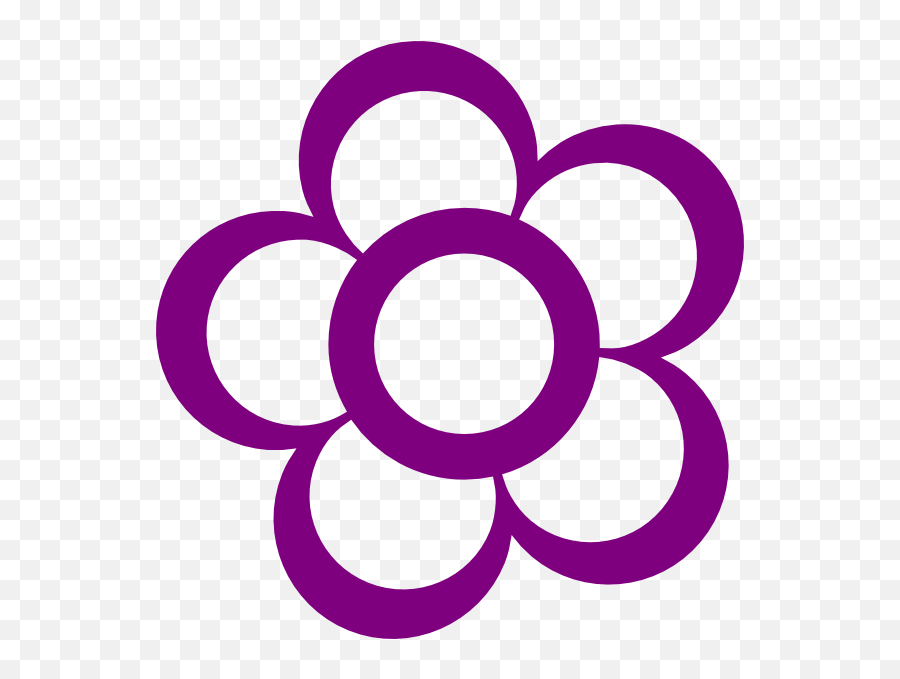 Purple Flower Outline At Clkercom - Flower Outline Easy Drawing Emoji,May Flowers Clipart