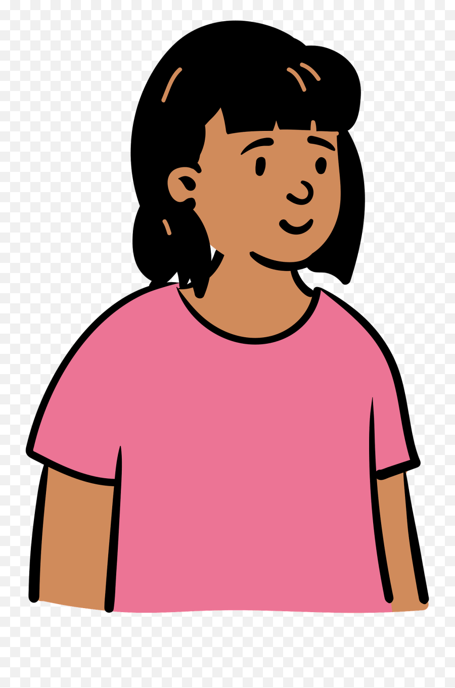 Woman In Pink T - Girl Wearing Face Mask Clipart Png Emoji,T-shirt Clipart