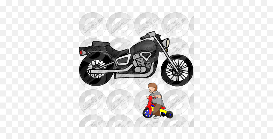 Big Motorcycle Small Tricycle Picture For Classroom Emoji,Tricycles Clipart