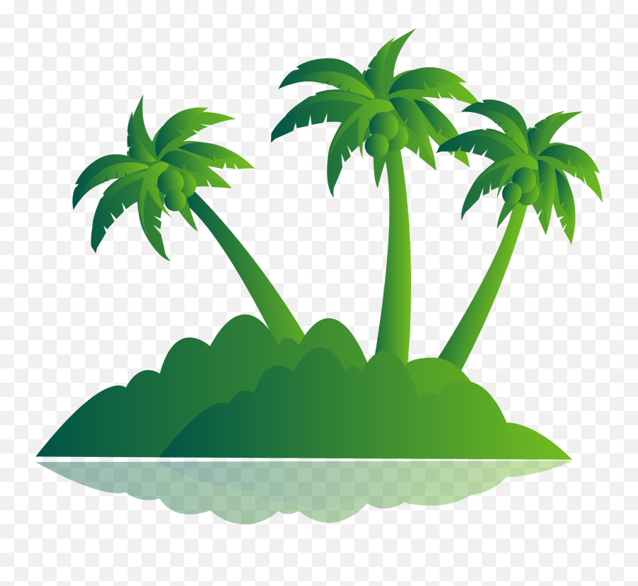 Picture Black And White Library Green Palm Tree Island Emoji,Palm Tree Black And White Clipart