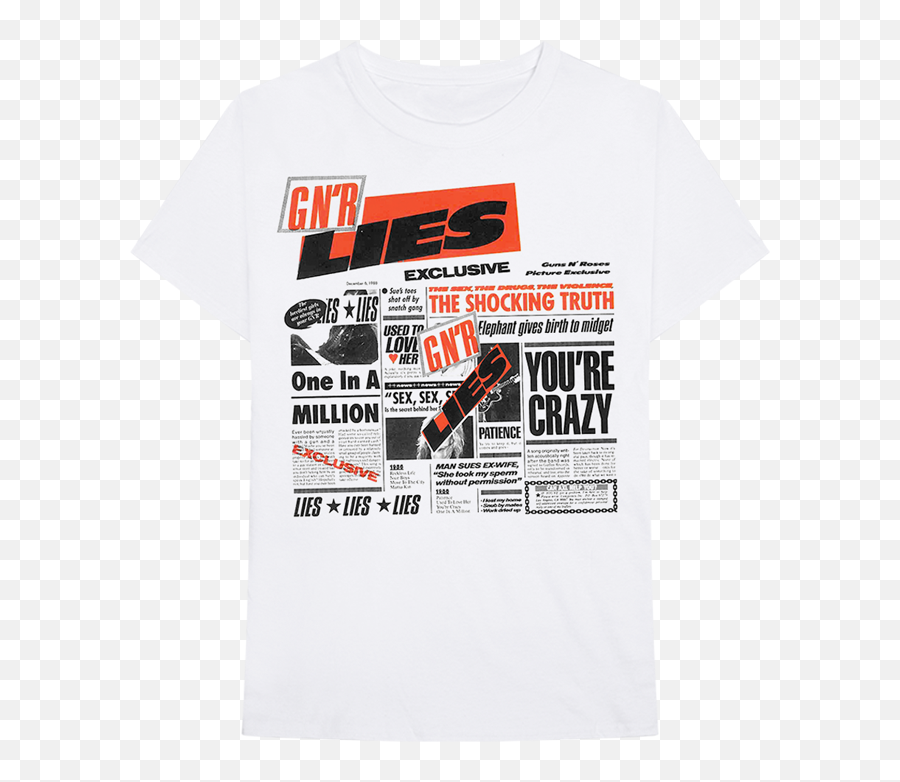 Guns Nu0027 Roses Lies White T - Shirt Unisex Emoji,Shirt With Elephant Logo