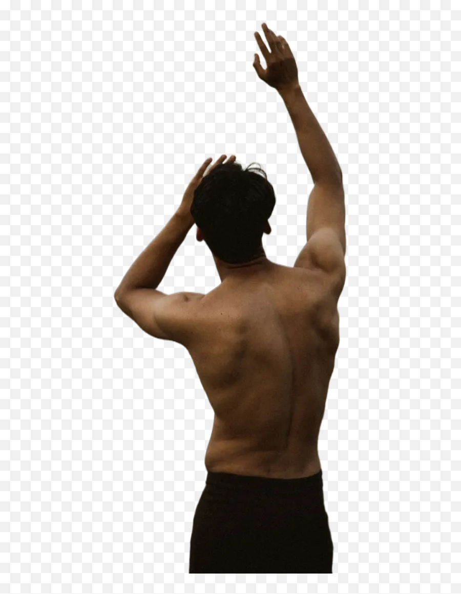 Topless Man Raising His Hands Transparent Background Free Emoji,Hands Transparent Background