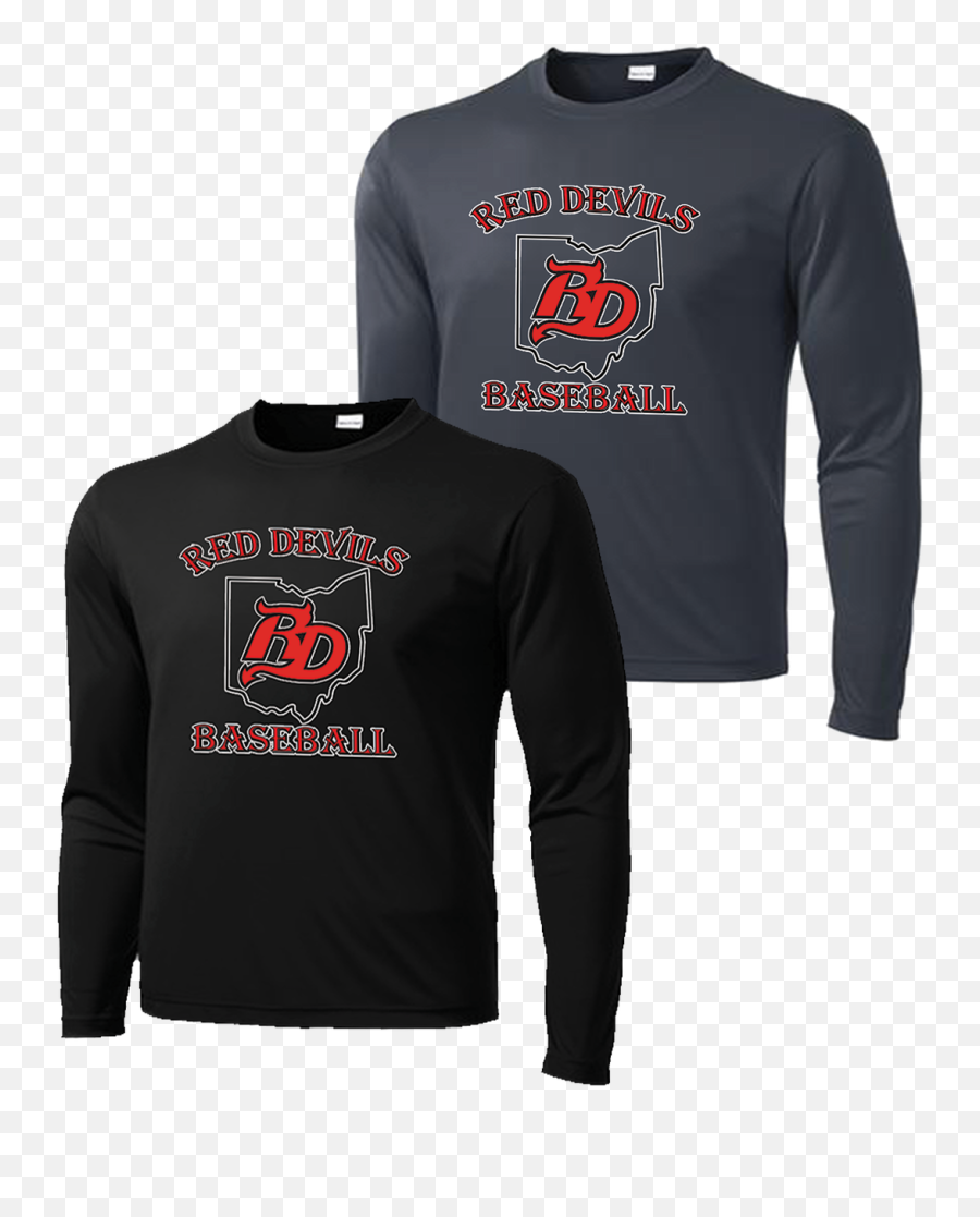 Red Devils Baseball Performance Ls Tee F189 Emoji,Red Devils Logo