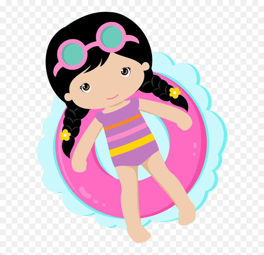 Clipart Family Swim Clipart Family Swim Transparent Free - Pool Party Girl Clipart Emoji,Swim Clipart
