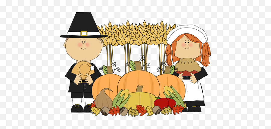 Pilgrims And Thanksgiving Harvest Clip - Clipart Thanksgiving Pilgrims Emoji,Harvest Clipart