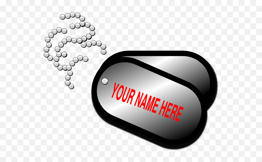 Name Here Dog Tag Clip Art At Clker - Dog Tags Your Name Emoji,Name Clipart