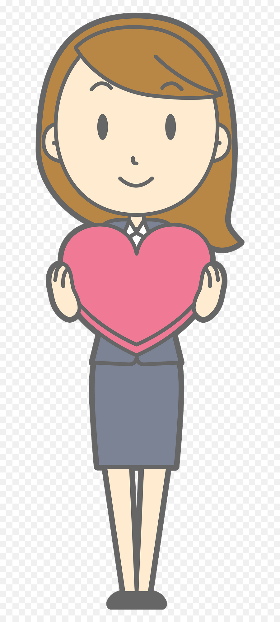 Lenore Businesswoman Is Holding A Red Heart Clipart Free - Woman With A Baby Clip Art Emoji,Open Heart Clipart