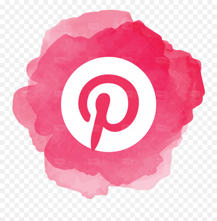 Watercolor Social Media Logo Png - Social Media Watercolor Icon Emoji,Pinterest Icon Png