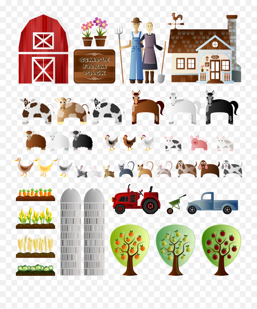 Farm Simple Hd Png Download - Farm Collage Emoji,Farming Clipart
