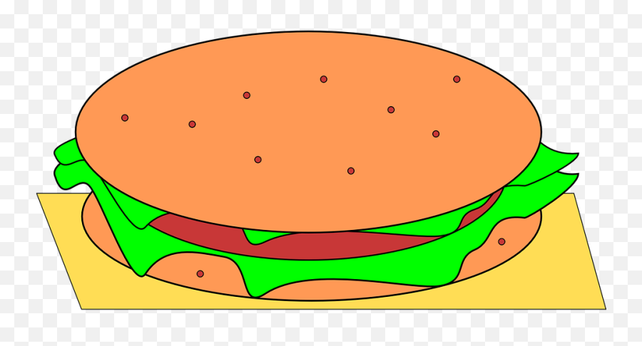 Hamburger Junk Food Fastfood - Thin Hamburger Clipart Emoji,Junk Food Clipart