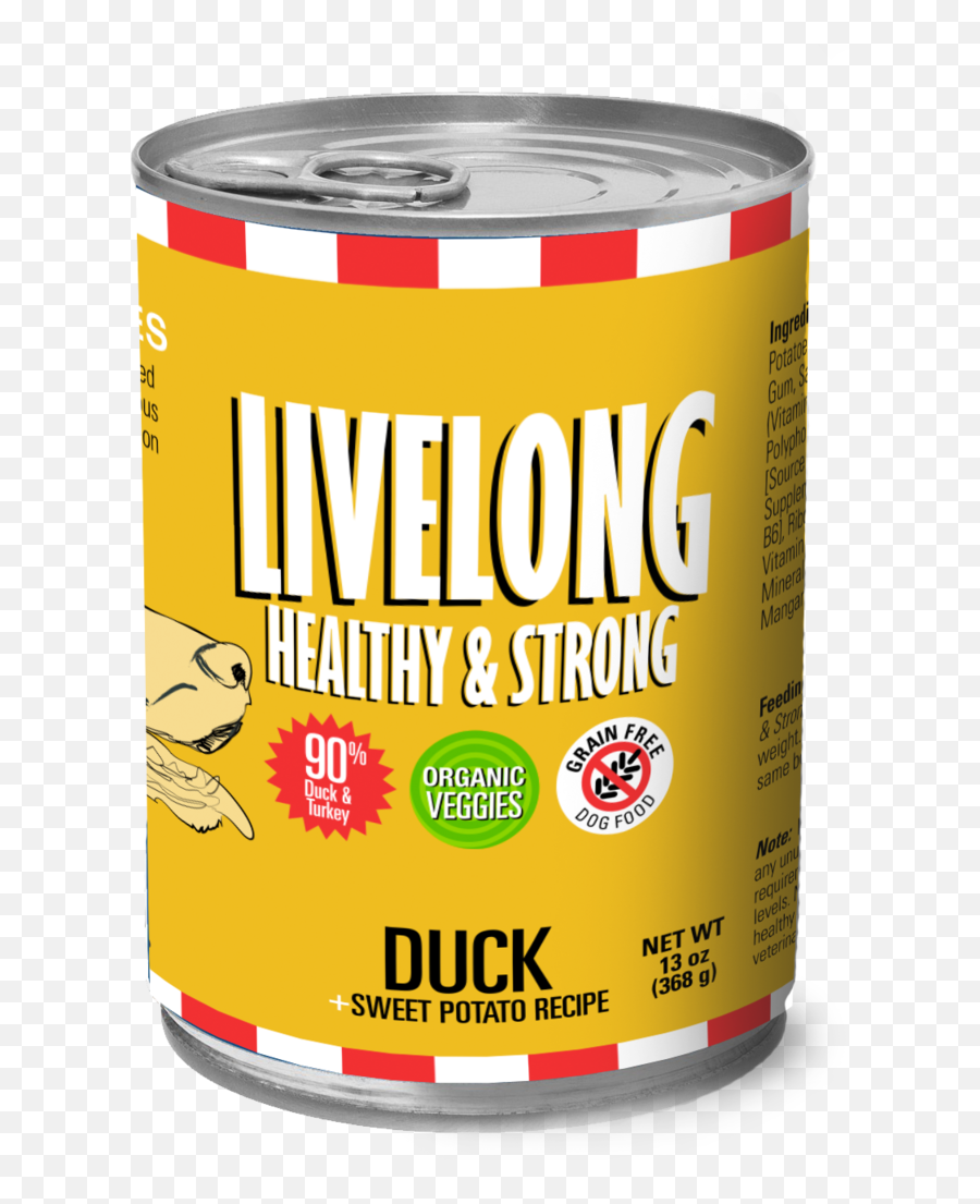 Livelong Dog Canned Food Duck U0026 Sweet Potato Recipe 13 Oz Single - Livelong Dog Food Emoji,Canned Food Png