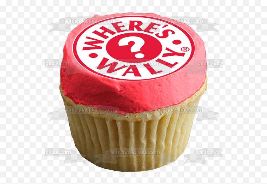 Whereu0027s Wally Red Background Question Marks Edible Cupcake Emoji,Red Background Png