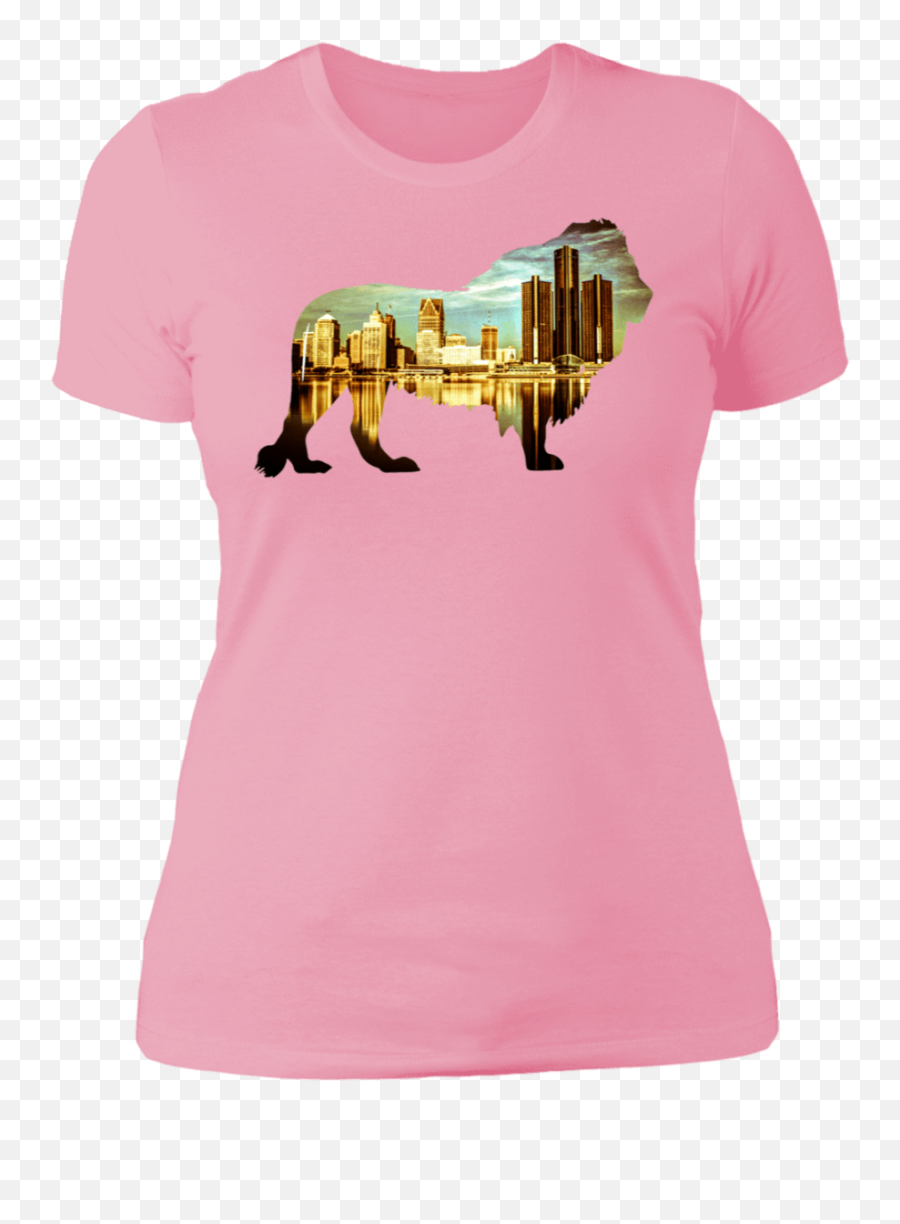 Down With Detroit - Detroit Lion Skyline Next Level Ladies Emoji,Lion Logo Shirt