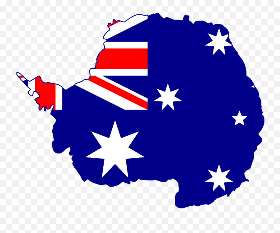 Flag Map Of Antarctica - Australian Flag Yellow Stars Emoji,Australia Flag Png
